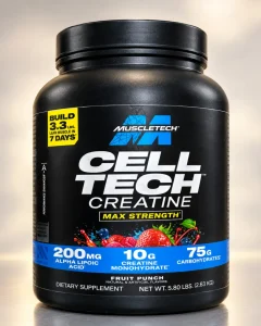 کراتین ترکیبی ماسل(Muscle Cell-Tech Creatine Max Strength) – طعم پانچ میوه(۲.۶۳ کیلوگرم)
