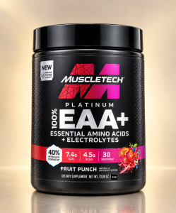 ایایای پلاس ماسل (MuscleT Platinum 100% EAA+ Essential Amino Acids + Electrolytes) – طعم پانچ میوه (Fruit Punch)، وزن ۳۹۳ گرم