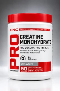 کراتین مونوهیدرات خالص جی اِن سی GNC Pro Performance Creatine Monohydrate – بدون طعم (Unflavored)، وزن ۲۵۵ گرم