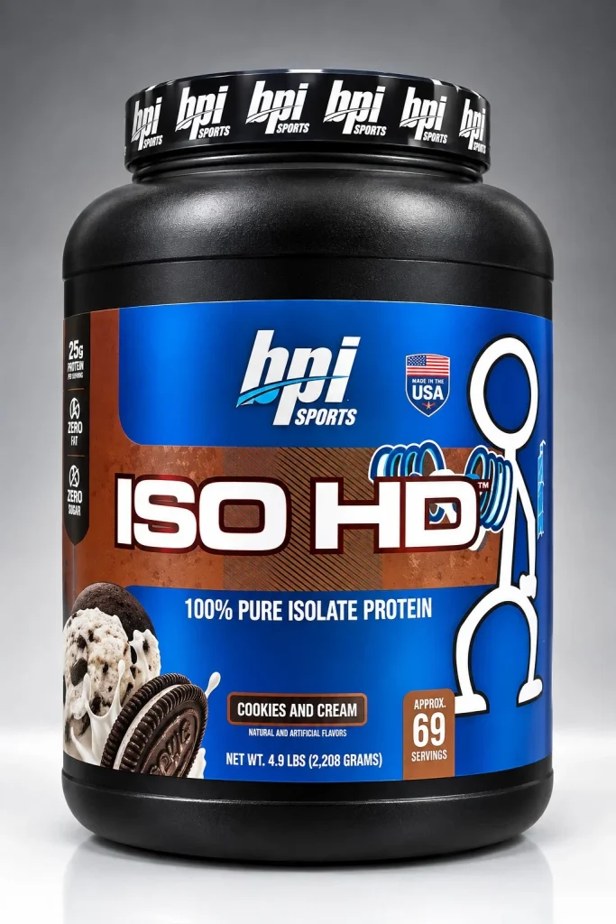 پروتئین وی ایزوله بی پی آی BPI Sports ISO HD طعم کوکی و کرم (Cookies and Cream) – ۲۲۰۸ گرم1